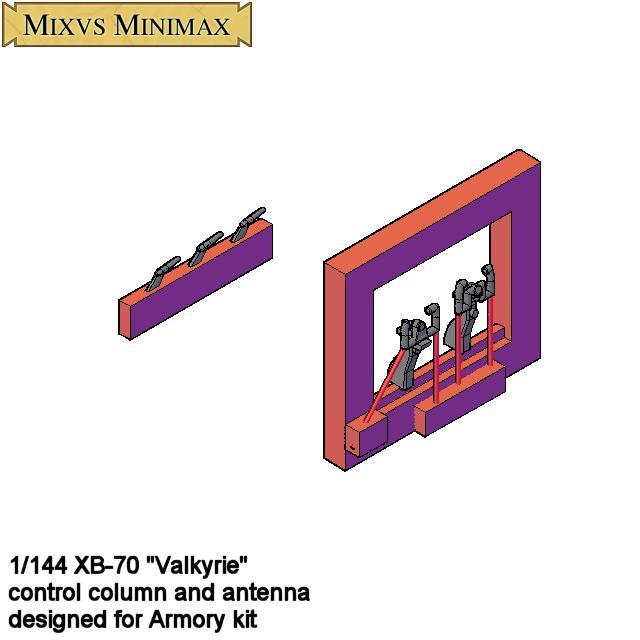 1/144 XB-70 "Valkyrie" control columns & antennas