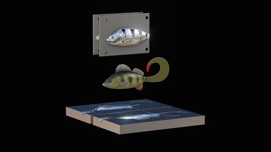bait perch fish 13cm twister model / form for predator fishing / template