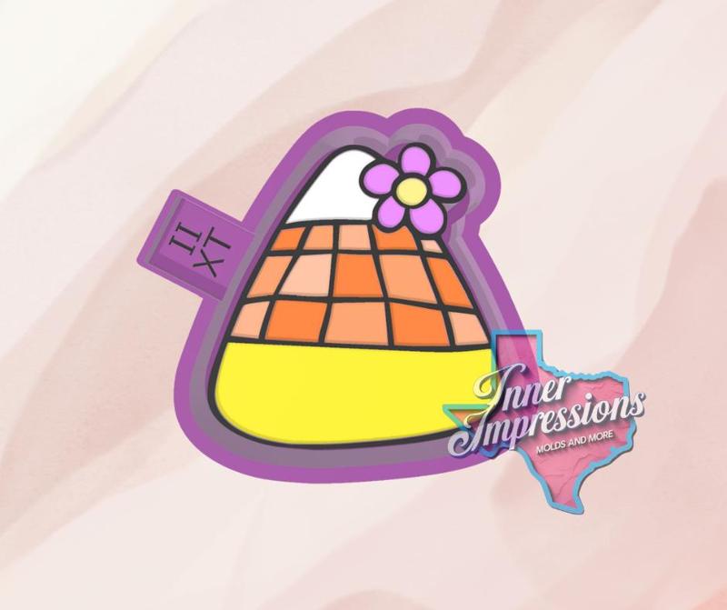 Checkered Flower Candy Corn Freshie Mold