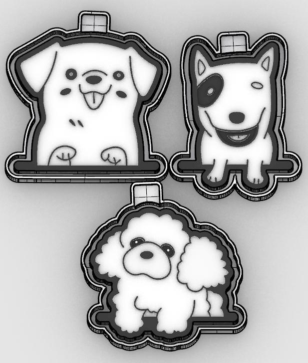 Dogs, bichon frise, bull terrier, dogo argentino - freshie mold - silicone mold box - molde silicona