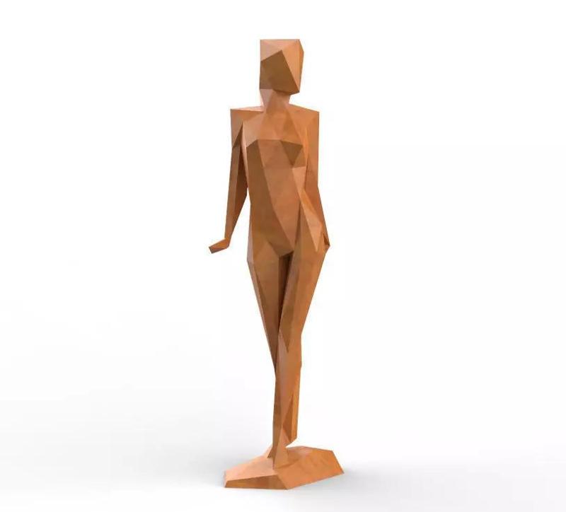 Low Poly Abstract Girl Figure