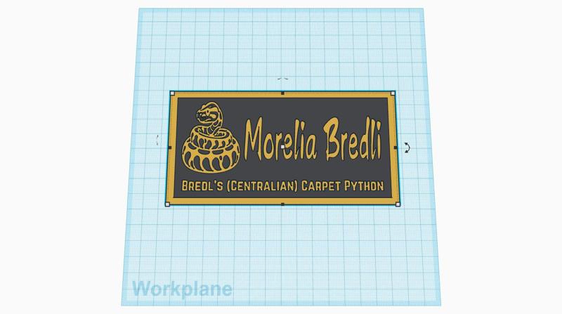 Centralian Carpet Python (Morelia Bredli) Species ID Sign