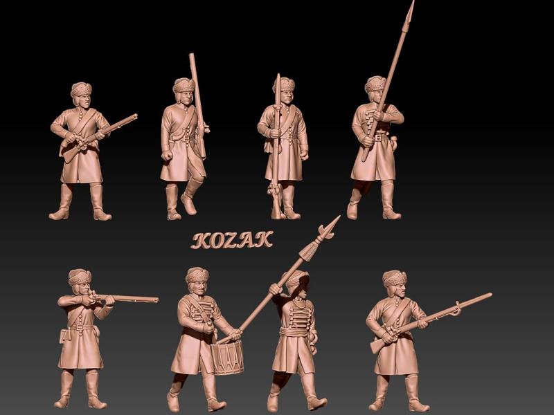 russian fusiliers in hungarian uniform (1696-1704) set 1