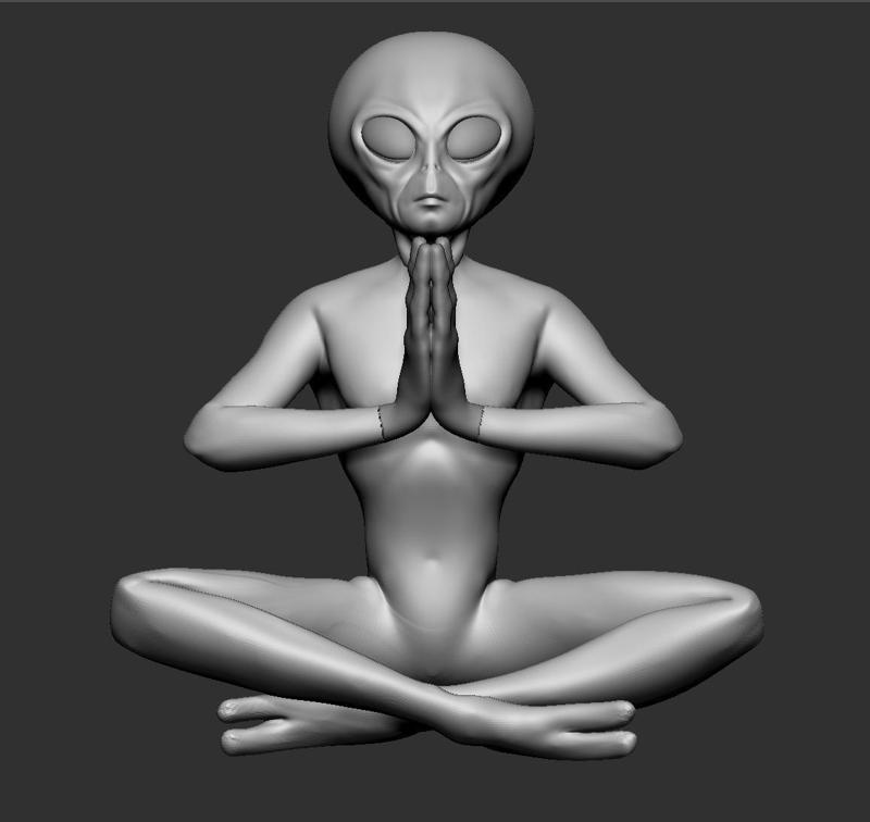 Meditation Alien with Prayer Hands