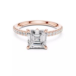 Flower Basket Asscher Cut Diamond Engagement Ring 3DM STL Video