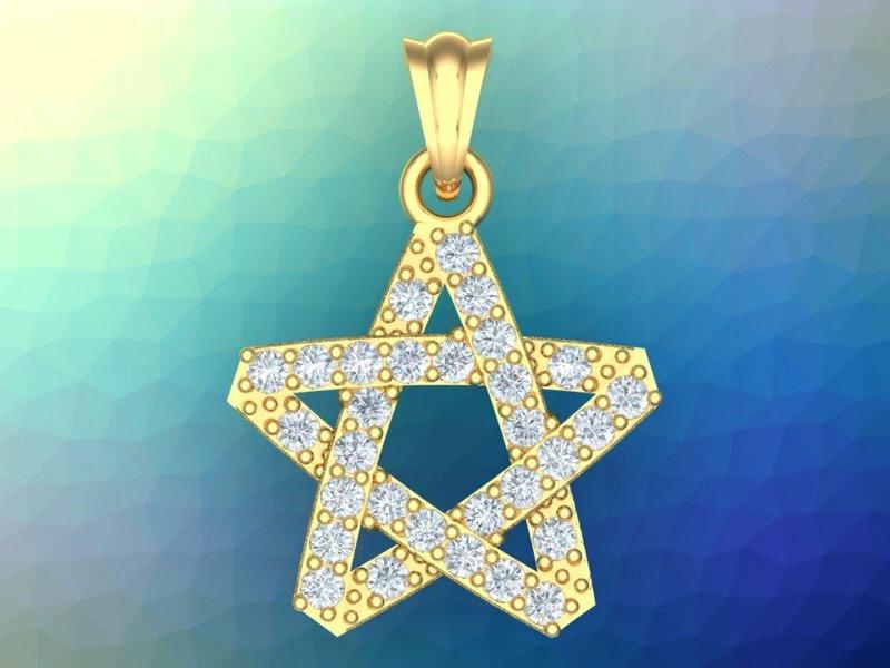 Five pointed star - Star pendant - Womens pendant - N916150