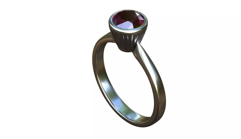 Fluted rub over vintage styled ring