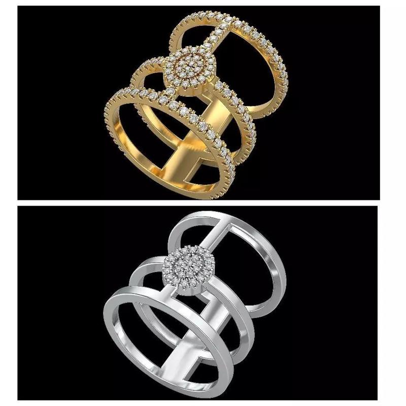 Fashion ring Messika     3dm file ready for printing stl format