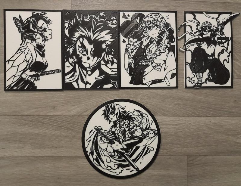 Kimetsu No Yaiba Hashira Pack Stencil Rengoku Uzui Shinobu Giyuu Mitsuri