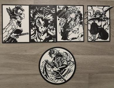 Kimetsu No Yaiba Hashira Pack Stencil Rengoku Uzui Shinobu Giyuu Mitsuri