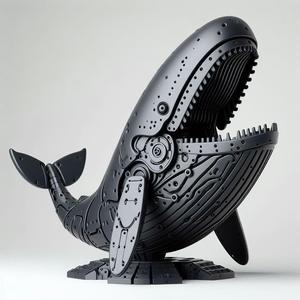 Robotic Whale 3D Print – Open Mouth Mechanical Sea Beast