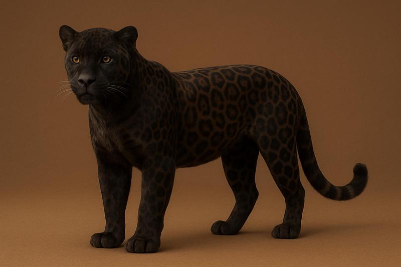 3D Render of a Black Jaguar