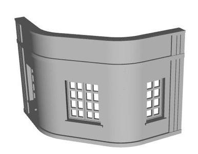 Corner shop top floor window type 3 module 1/76 scale