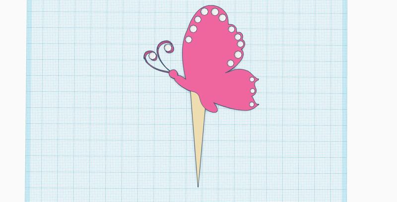Cake topper - Butterfly diamonds for little princeses