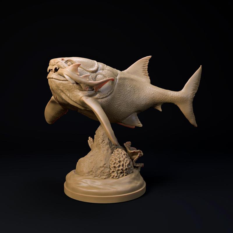 Dunkleosteus hunting 1-35 scale pre-supported prehistoric fish