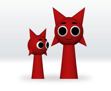 Sprunki Mroona STL file 3D Model Character Obj, Sprunki 3mf Fanart