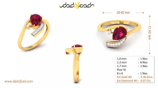 Ruby Citrine Diamond Infinity Ring