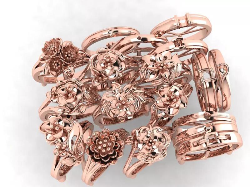 rings rose gold stacked