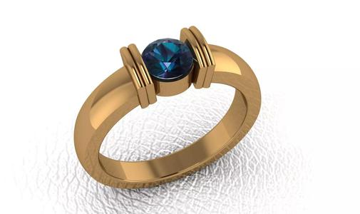 Rings gold ring with sapphire