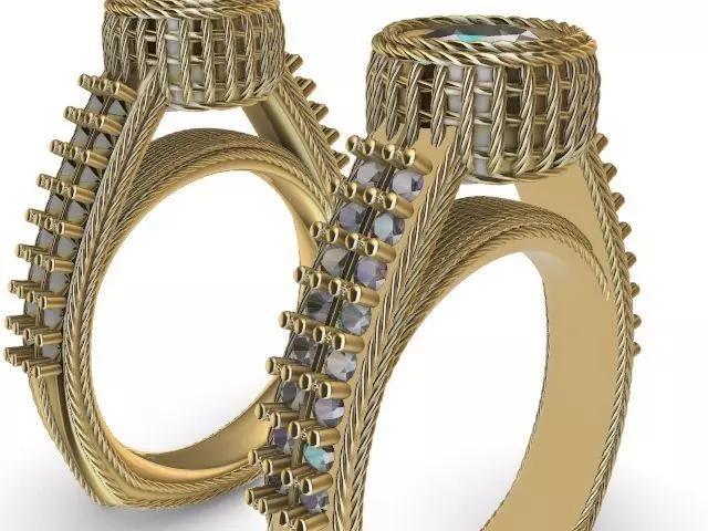 Rope cathedral ring bezel ring stl verified