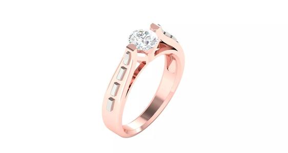 Rose gold -Diamond Ring- 3DM AND STL File  - DC LR-0794