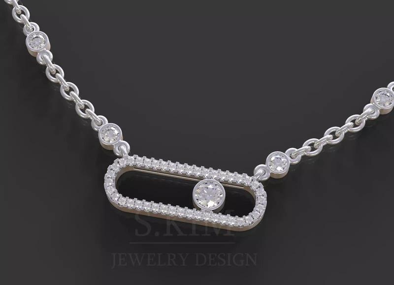 Necklace with a moving stone