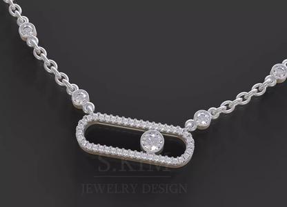 Necklace with a moving stone