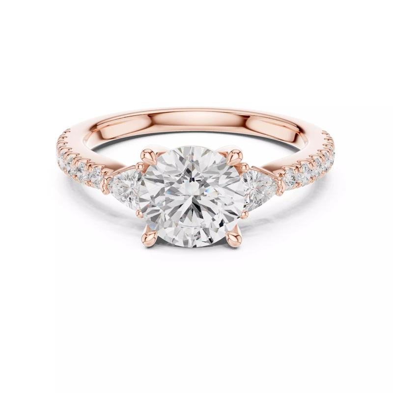 Round and Trillion Cut Engagement Wedding Ring 3DM STL Video