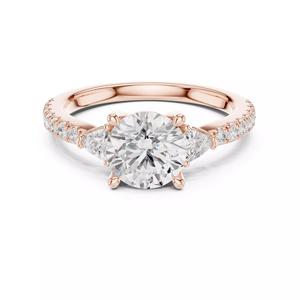 Round and Trillion Cut Engagement Wedding Ring 3DM STL Video