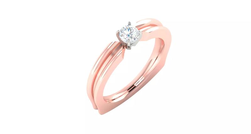 Rose gold -Diamond Ring-  3DM AND STL File - DC LR-0932