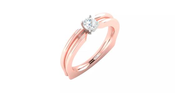 Rose gold -Diamond Ring-  3DM AND STL File - DC LR-0932