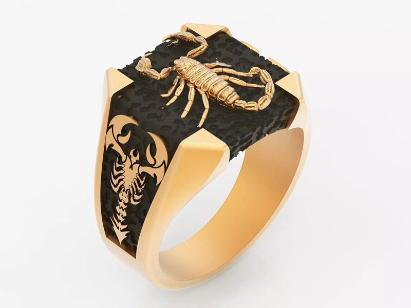Scorpion  ring  gold silver  jewelry printable 3D model