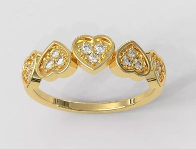 Hearts Diamond Ring