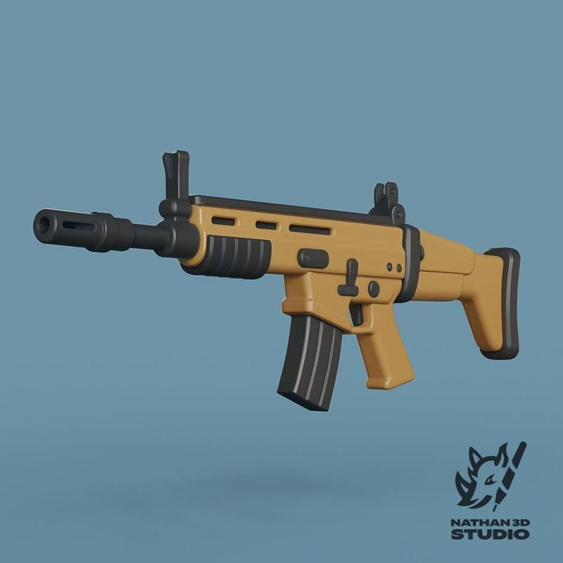 SCAR-L / SCAR-H Stylized Rifle - 3D Printable Tactical STL Accessory