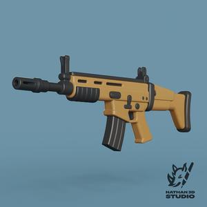 SCAR-L / SCAR-H Stylized Rifle - 3D Printable Tactical STL Accessory