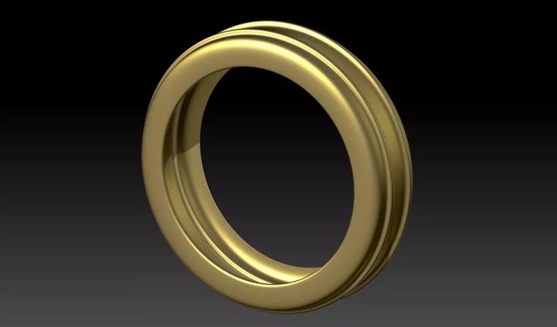 Gold Smooth Band Ring   Minimalist Jewelry 3D Model