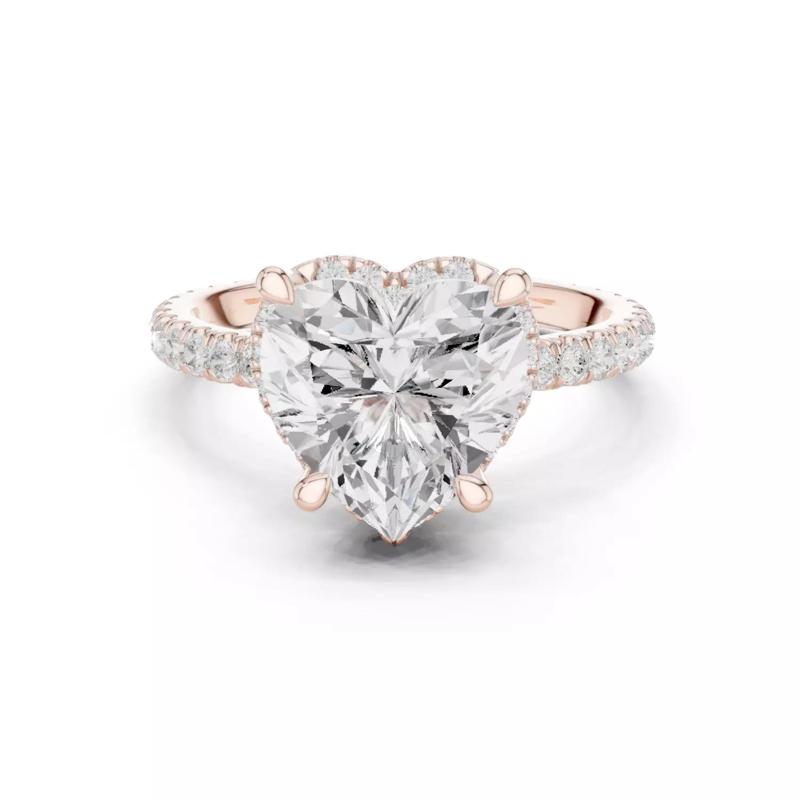 Heart Cut Diamond Engagement Wedding Ring 3DM STL Video