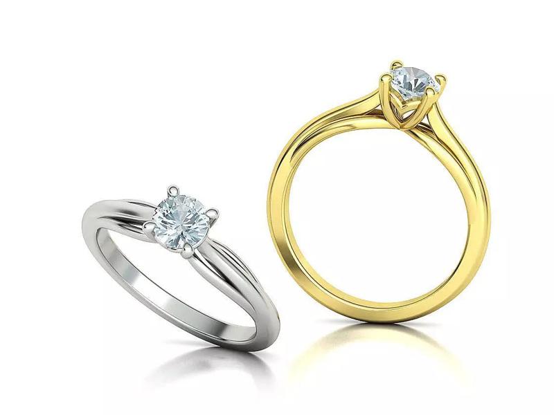 Half Carat Solitaire Engagement Ring 5mm stone 3dmodel