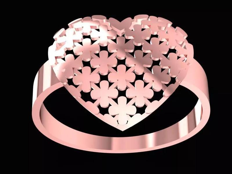 Lucky Clover Heart Ring for Women  2211