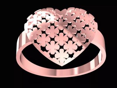Lucky Clover Heart Ring for Women  2211