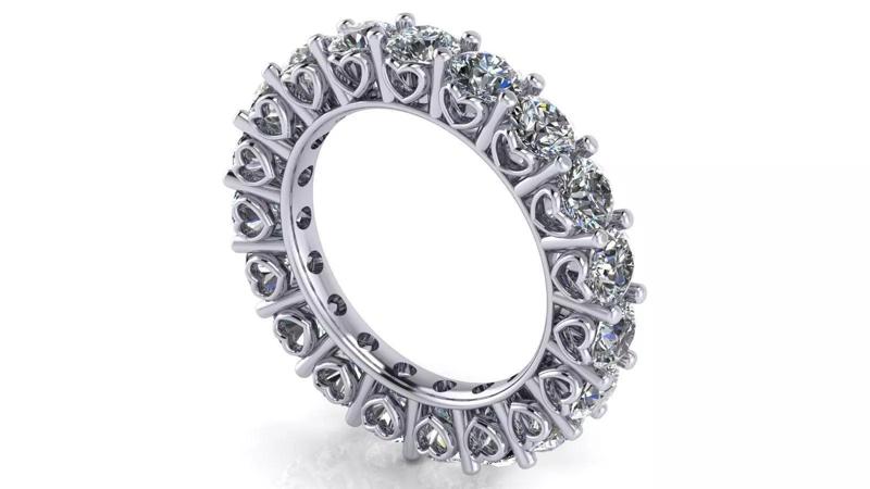 Heart Eternity Band - Various round stone and finger sizes-27pcs