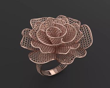 gold fusion flower ring 3D print model