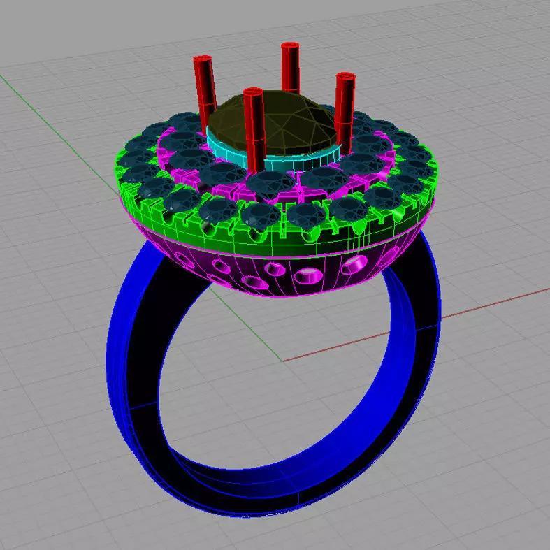 Halo Engagement Ring oval Halo design 3d model 3D print model