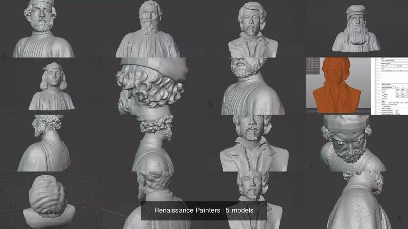 Renaissance Painters 3D Model Collection