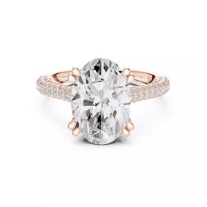 Double Claw Prong Oval Cut Hidden Halo Wedding Ring File Video