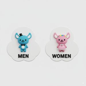 Labubu WC Door Signs – Men & Women Restroom 3D Models (STL)