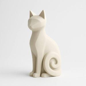 3D Minimalist Geometric Cat - Decorative Figurine