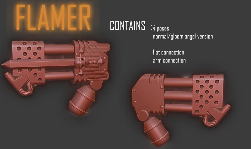 TANKORE'S gloomy angels Wrist mounted weapons (Flamer standalone)