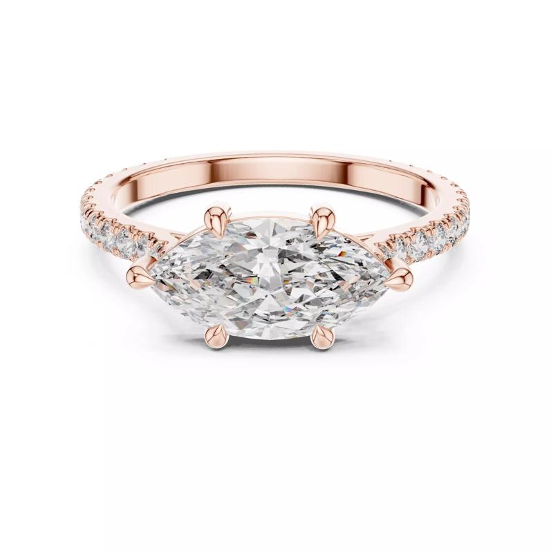 East West Marquise Cut Engagement Wedding Ring 3DM STL Video