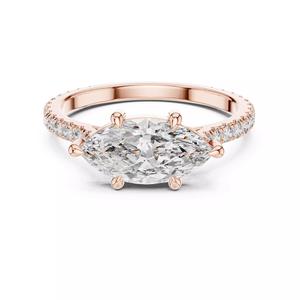 East West Marquise Cut Engagement Wedding Ring 3DM STL Video